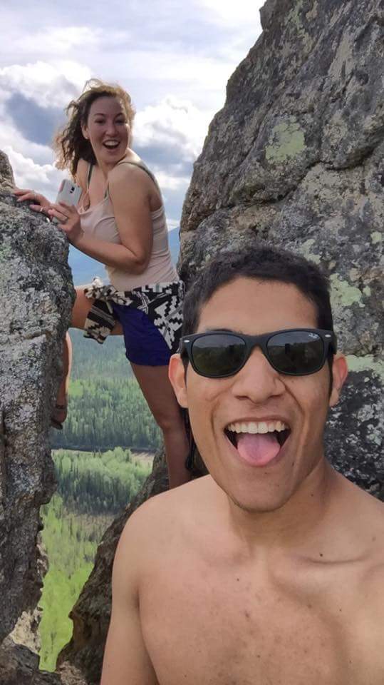 Kendyl and BLANK in BLANK doing some hiking and climbing.