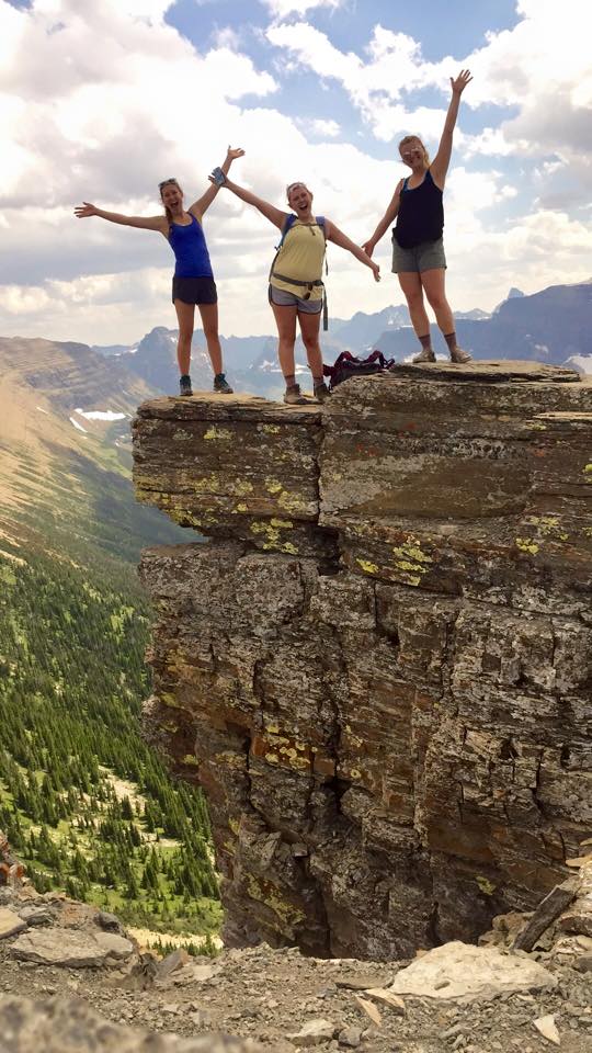 Hope Berntsen, Shannon Giles and Monika on the Pitamakan Pass to Dawson Pass trail in Glacier National Park. The trail is a 20 mile loop. Photo courtesy of Monika Fleming. 