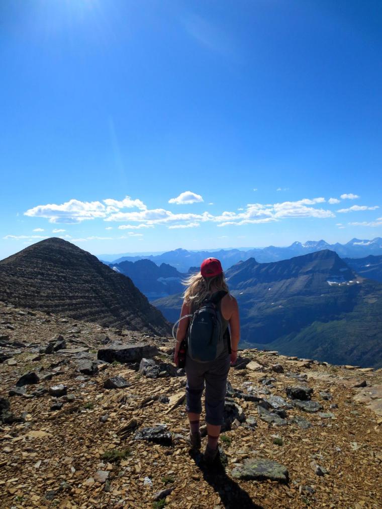 Monika on Ridgewalk Trail on Mount Allen in Glacier National Park. Photo courtesy of Monika Fleming. 