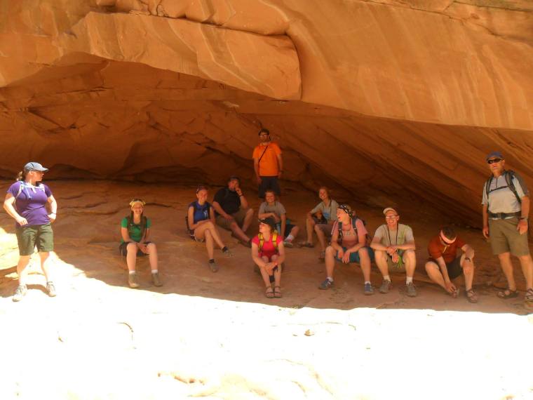 Monika's Spring Summit class in Little Wildhorse Canyon near Moab, Utah. Photo courtesy of Monika Fleming. 