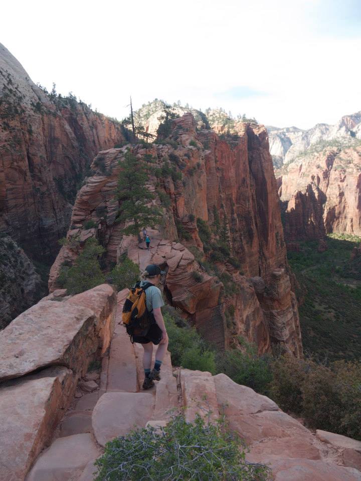 Monika hiking in Zion National Park on a road trip with friends from Colorado. Photo courtesy of Monika Fleming. 
